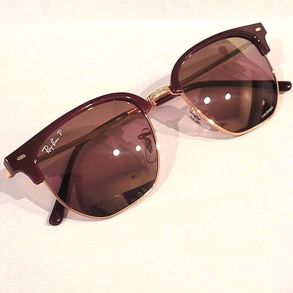 Ray-Ban Accessories - RAY-BAN CLUBMASTER Sunglasses Polished Frame Bordeaux On Rose Gold Lenses